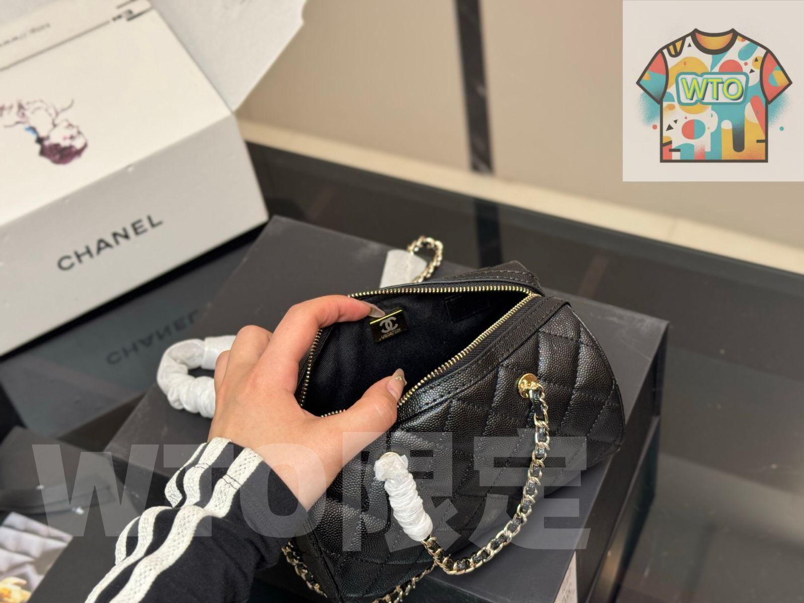  今日 Chanel シャネル 25 Pボウリングバッグ 折りたたみボックス付き が高く型が時代遅れせずおしゃれ ハンドバッグ バッグ