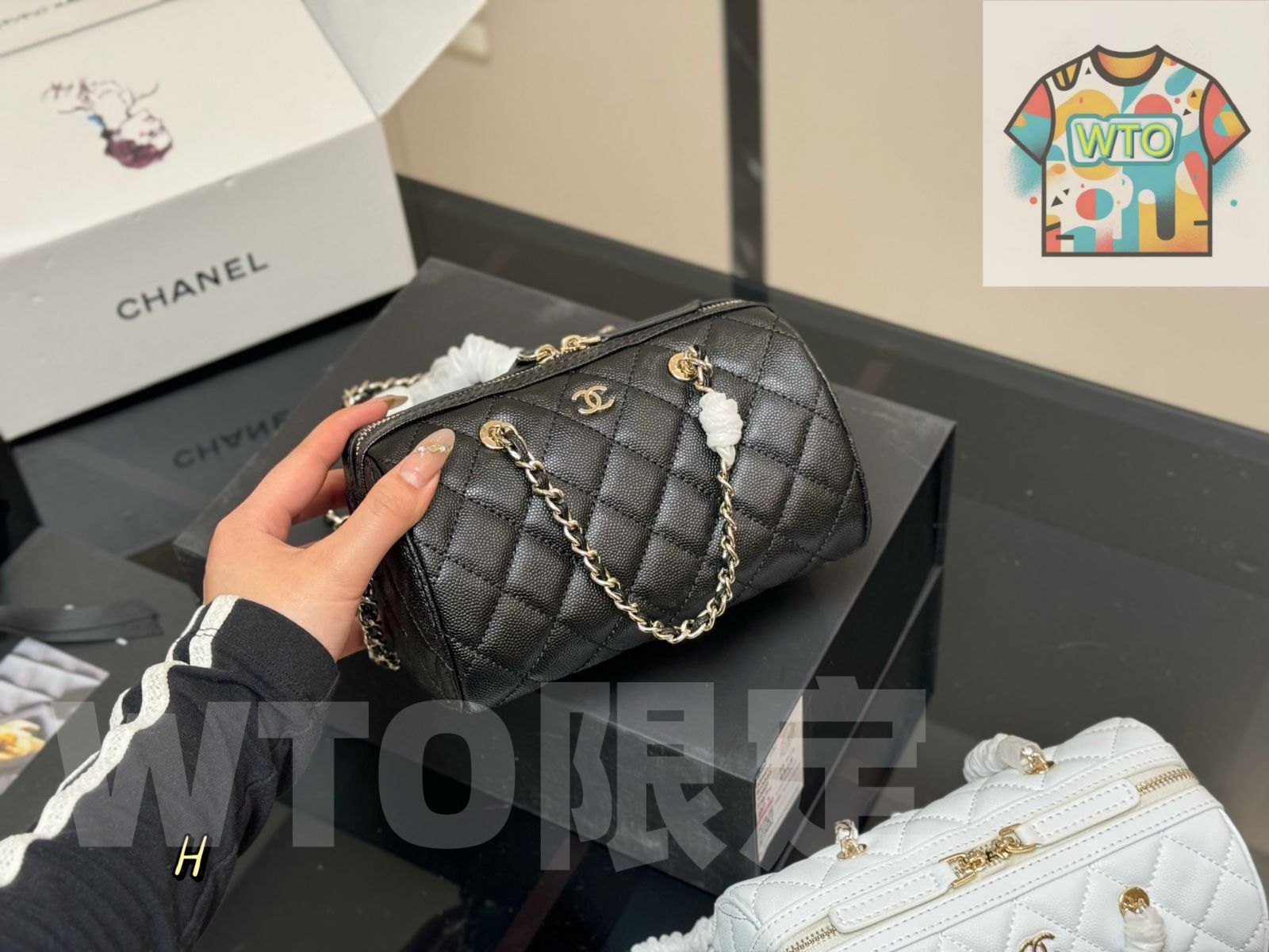 今日 Chanel シャネル 25Pボウリングバッグ 折りたたみボックス付き 人気が高く型が時代遅れせずおしゃれ