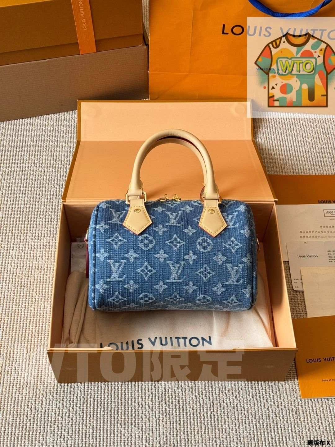 今日 Louis Vuitton ルイ ヴィトン デニムナノスピーディ レトロな風格を呈する