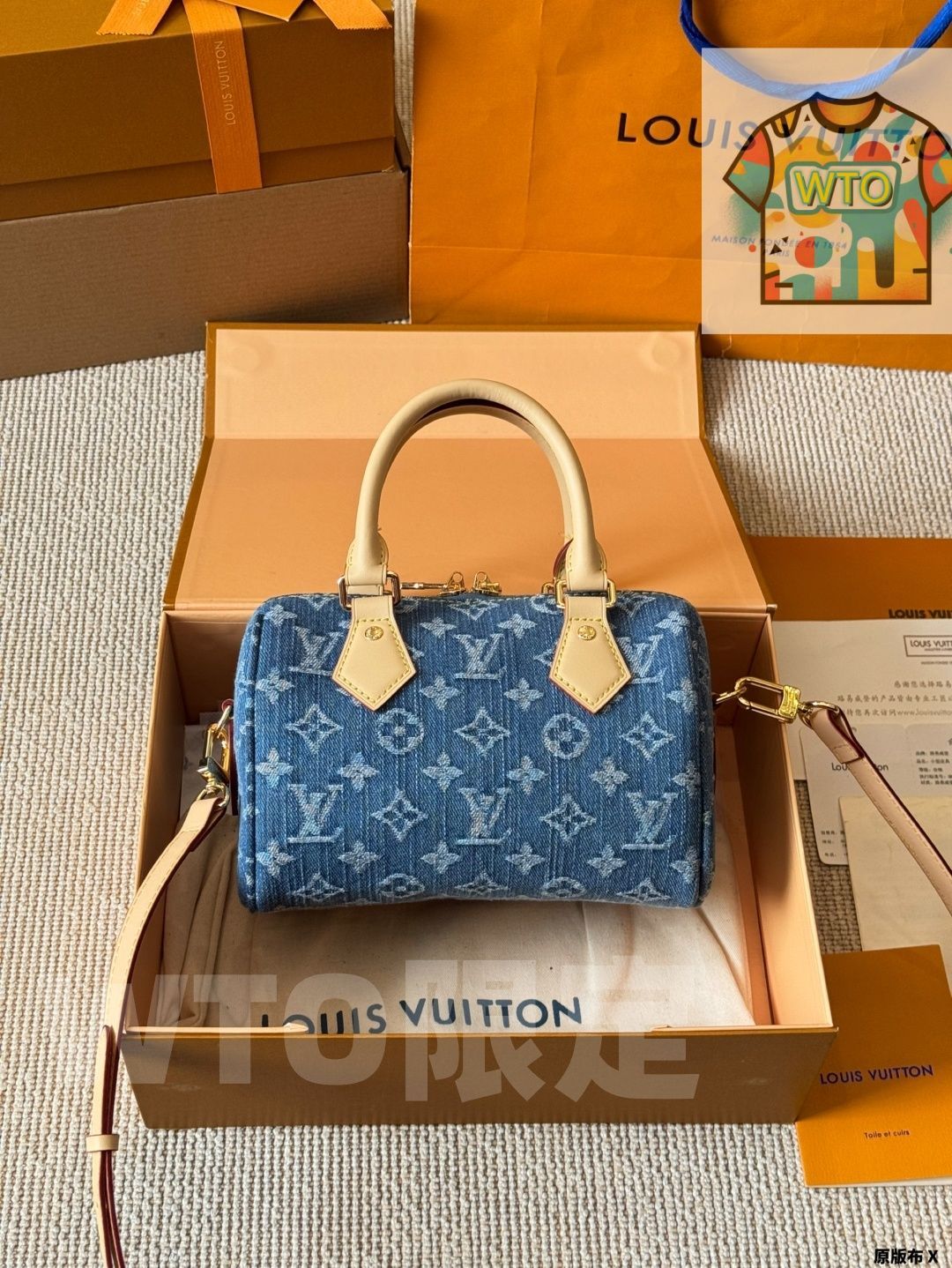 今日 Louis Vuitton ルイ ヴィトン デニムナノスピーディ レトロな風格を呈する