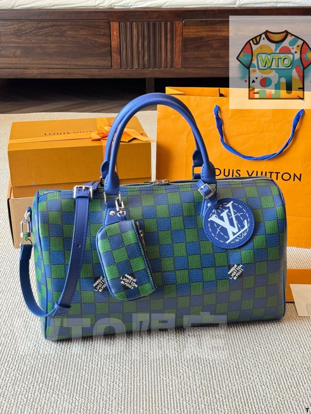  今日 Louis Vuitton ルイ ヴィトン ERSダミエ エアアフリーグ チェック シリーズ 鮮やかな色彩を持つ ハンドバッグ バッグ