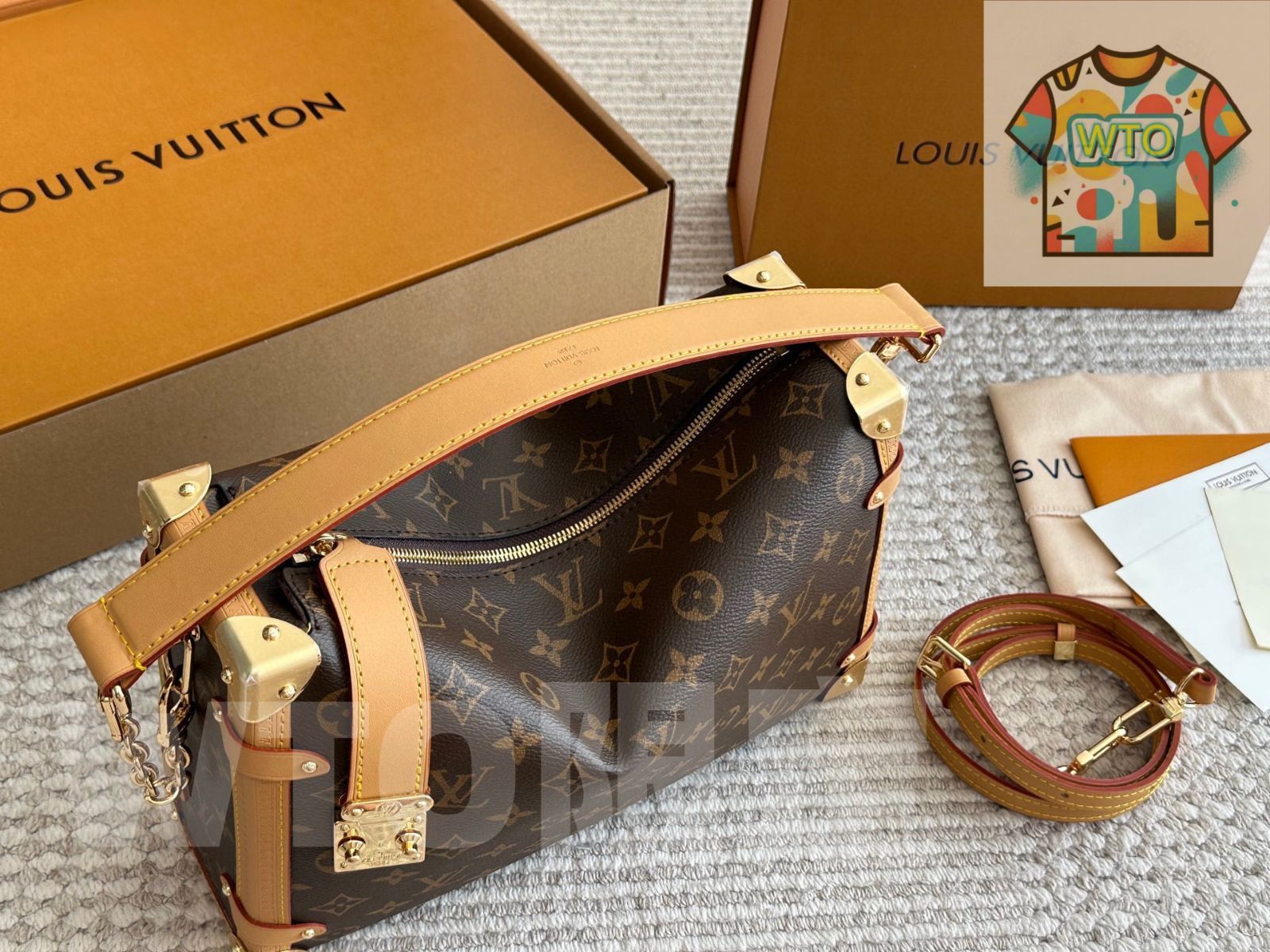  今日 Louis Vuitton ルイ ヴィトン ソフトトランク ラージサイズ ハンドバッグ バッグ