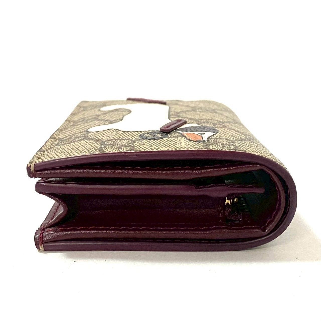 GUCCI】ドッグ ディテール GG 二つ折り財布 818767 0416 ベージュ