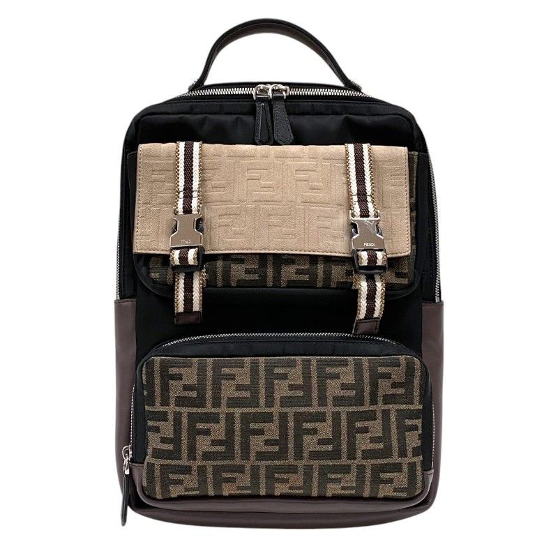 フェンディ FENDI ズッカ リュックサック 7VZ047 ブラック シルバー