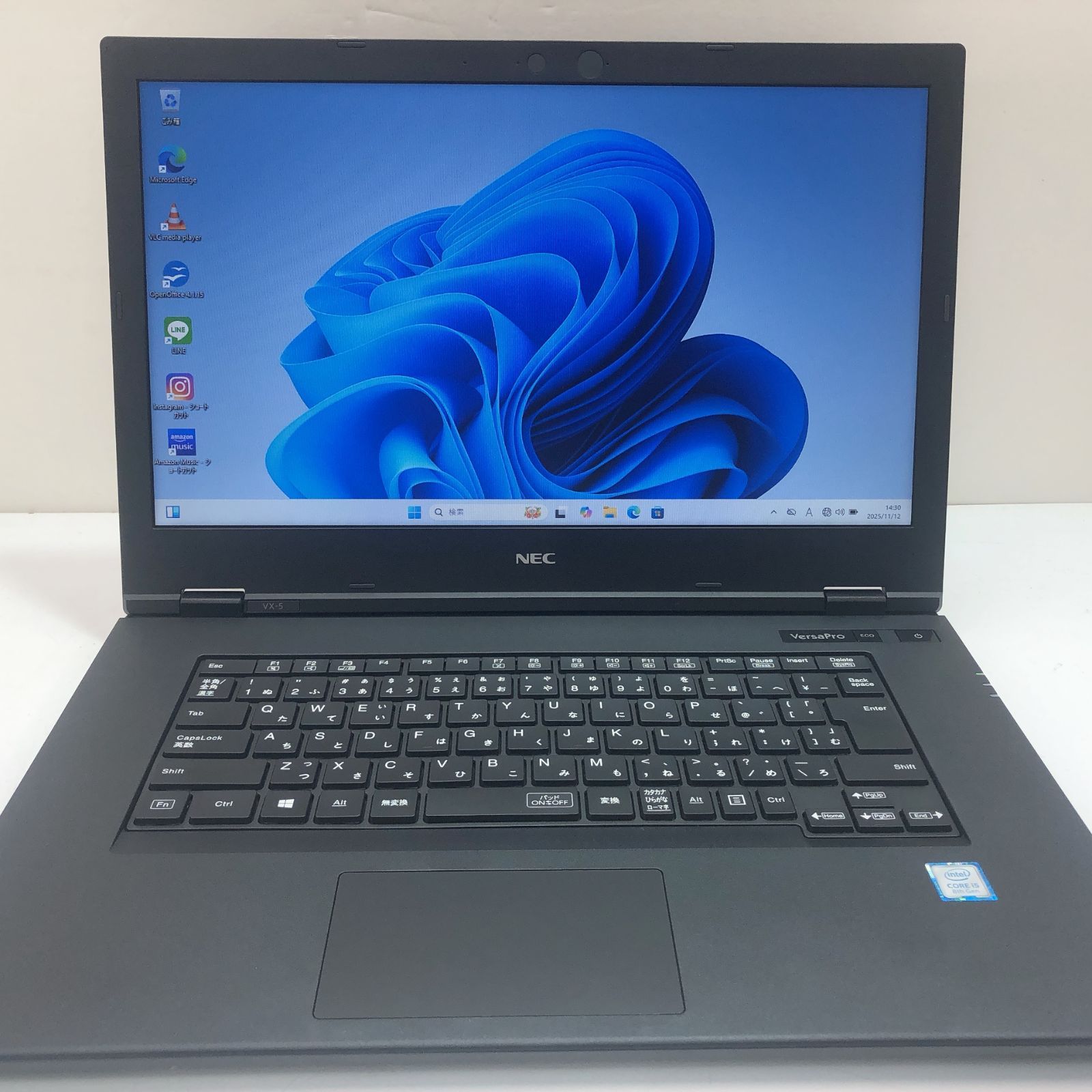 15.6型 NEC VersaPro VX-5 ８世代 i 5-8265 U メモリ8 GB Bluetooth WIFI DVD ノートパソコン windows 11