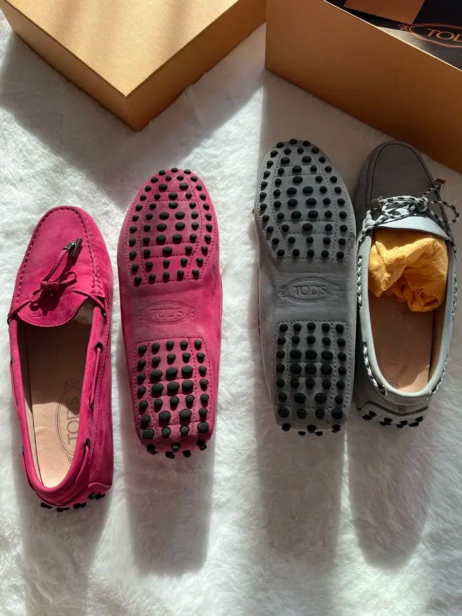  TOD S トッズ レディース ローファー ピンク グレー フラットシューズ バレエシューズ パンプス