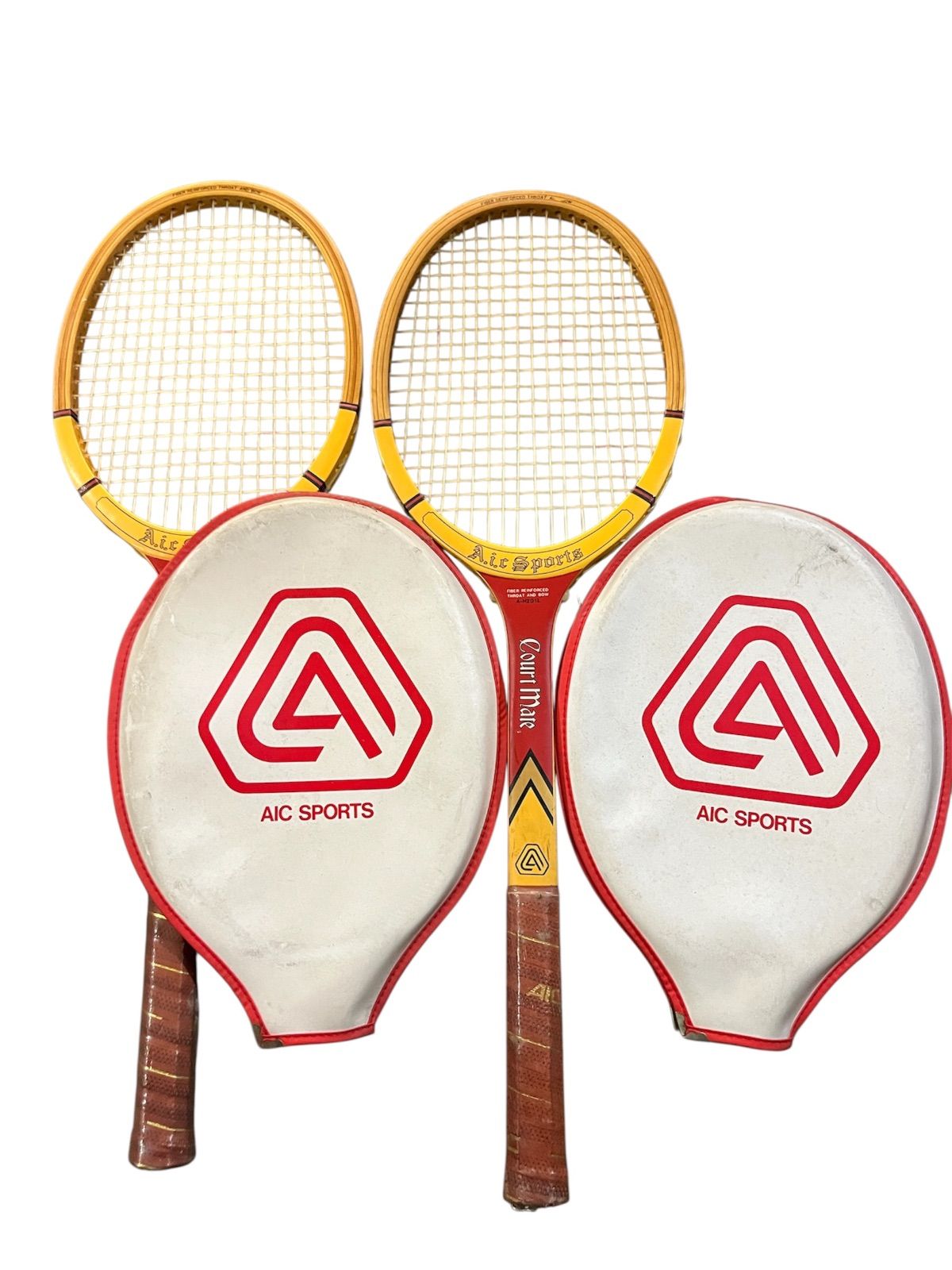 木製ラケット2本 ヴィンテージ FUTABAYA 木製ラケット2本 & 変形防止枠