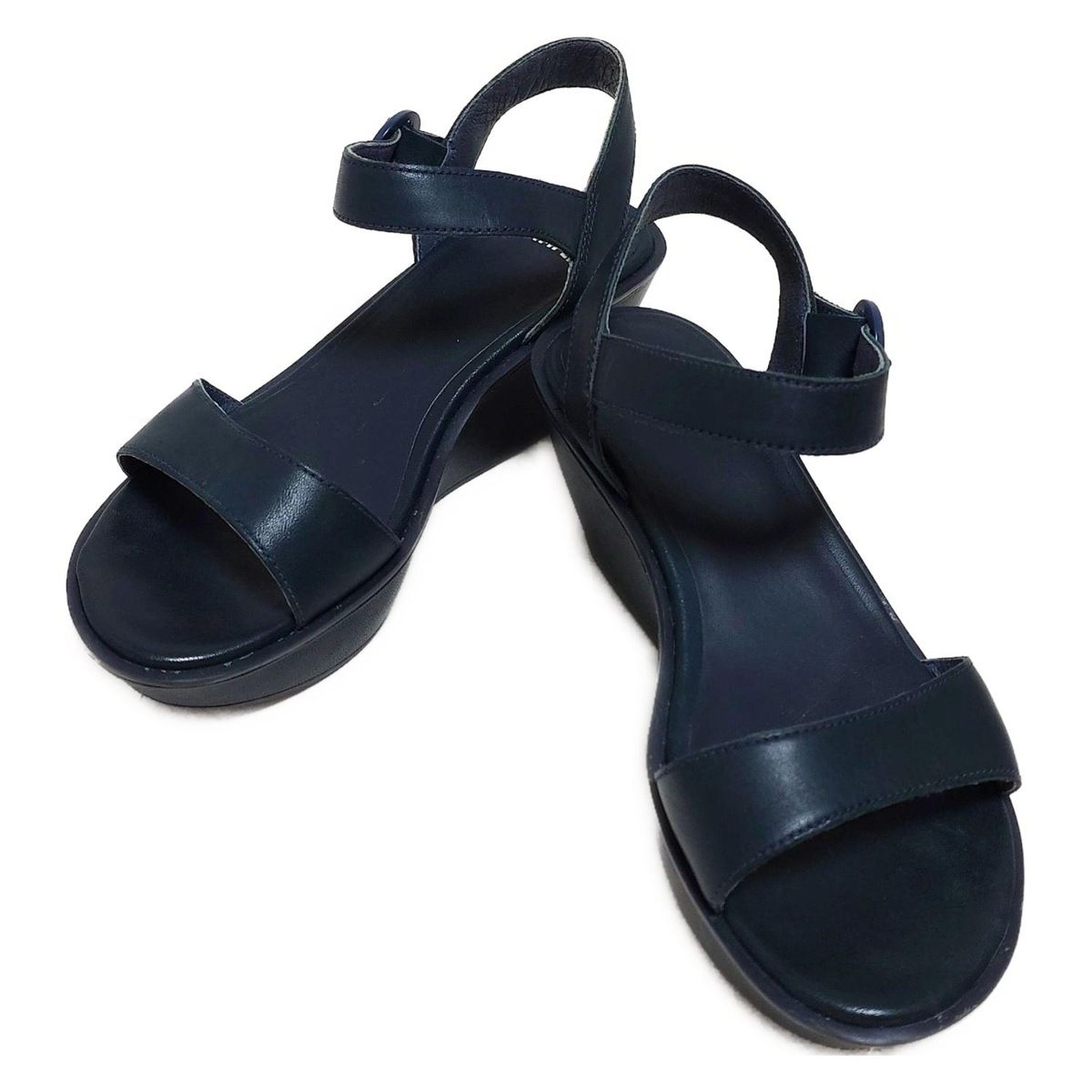 CAMPER カンペール サンダル 36 レディース - ネイビー ウェッジソール レザー