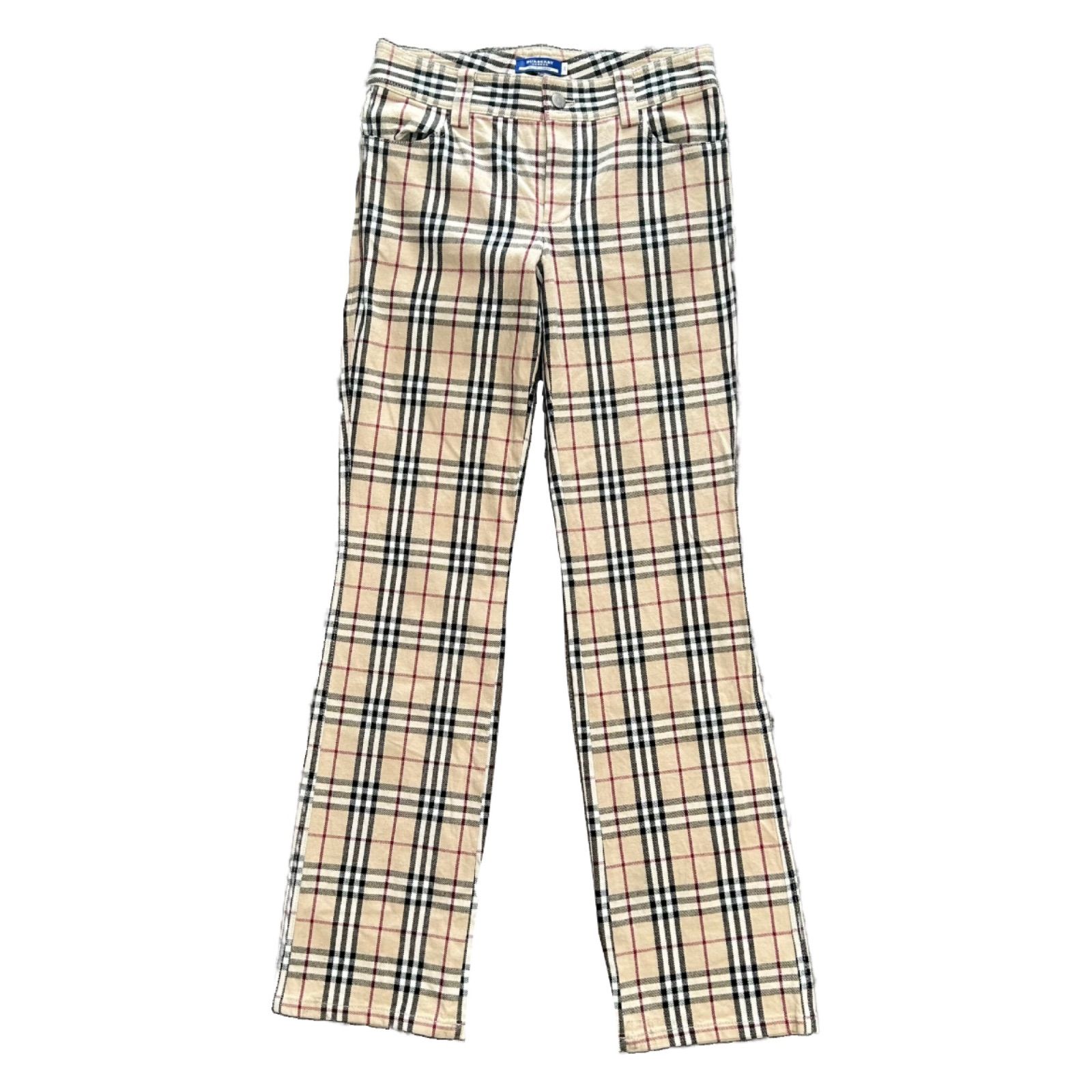 BURBERRY バーバリー ブルーレーベル ノバチェック パンツ 38 レディース 長ズボン ベージュ