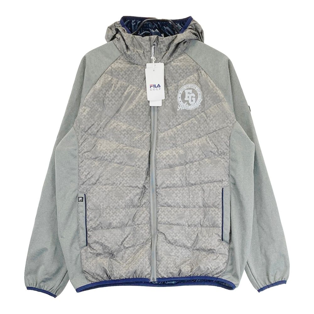 サイズ LL FILA GOLF フィラゴルフ 裏起毛ダウン切替ジップパーカー 総柄 グレー系 240101536282 ゴルフウェア メンズ ストスト