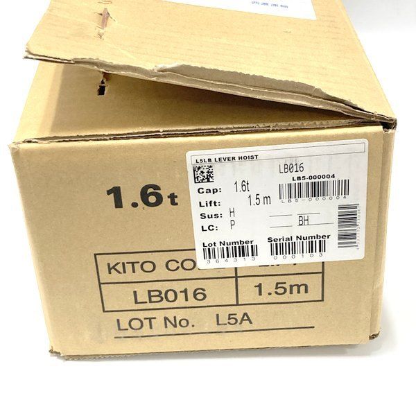 キトー KITO レバーブロック L5形 LB016 定格荷重1.6t 揚程1.5m 荷締機 ガッチャ ≡DT6805