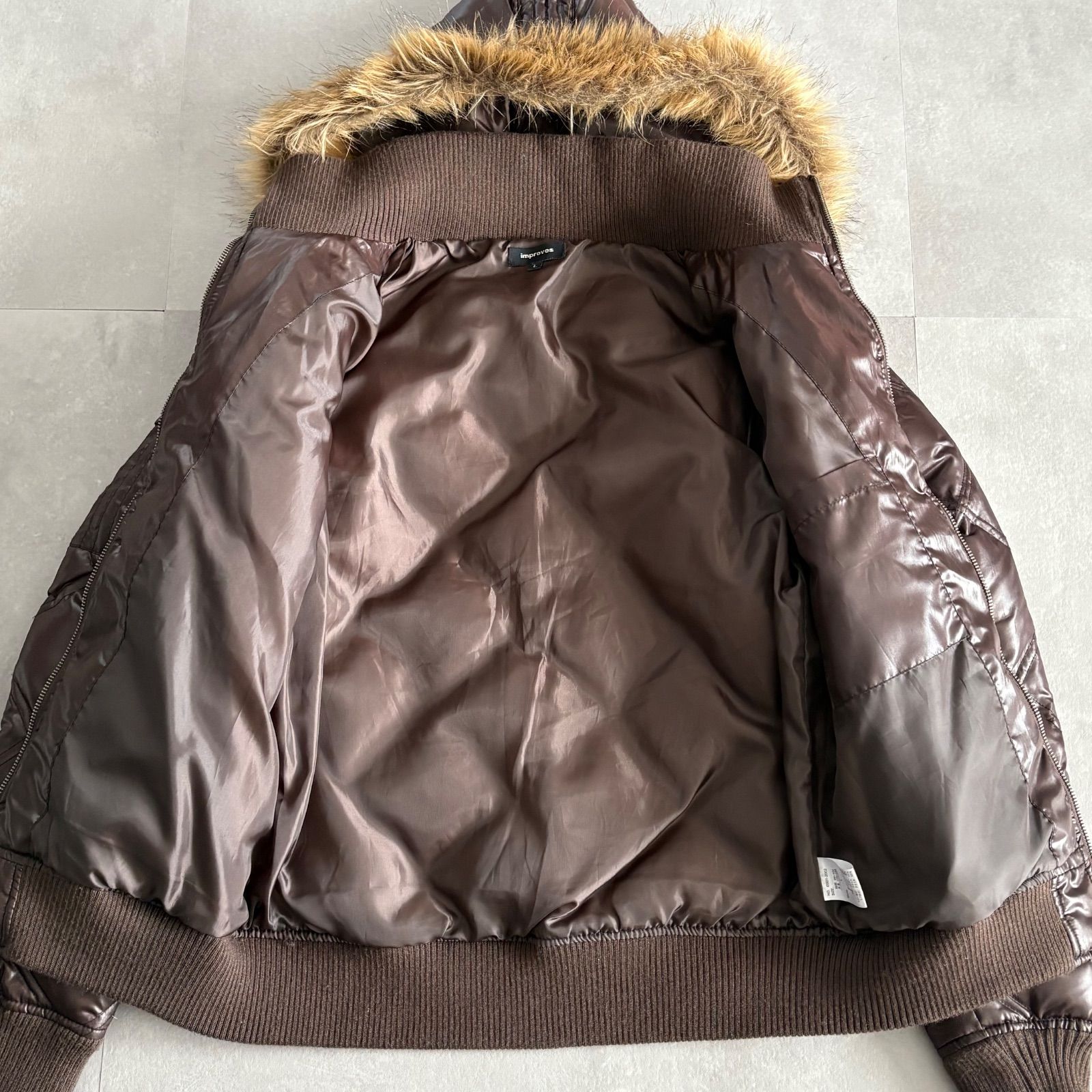 Y2K ダウンジャケット archive 2WAY キルティング 光沢感 ダイヤ