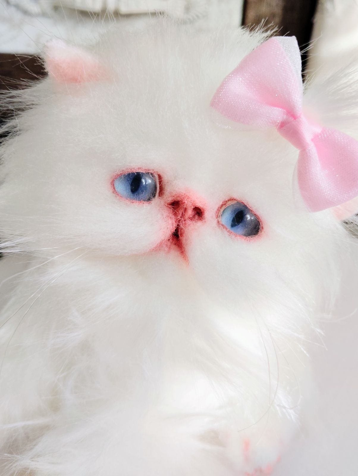 女の子 ️エキゾチックロングヘア ️優しいお顔の子猫ちゃん ️アートドール ぬいぐるみ