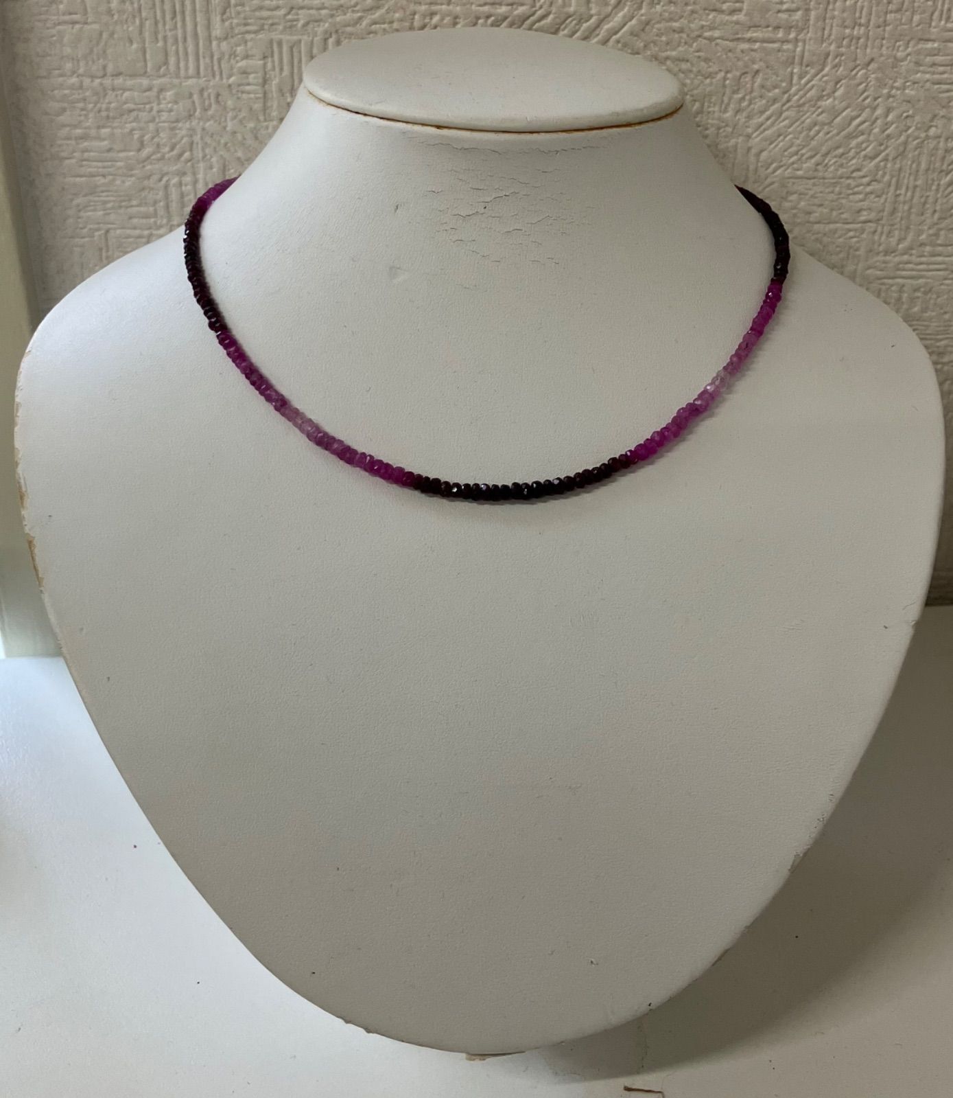 T173 赤紫ストーン ネックレス レディース ファッション