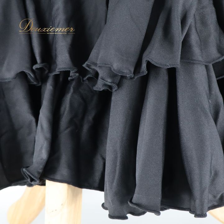 フラメンコ 衣装 ファルダ スカート ハイウエスト 黒 無地 ボランテ