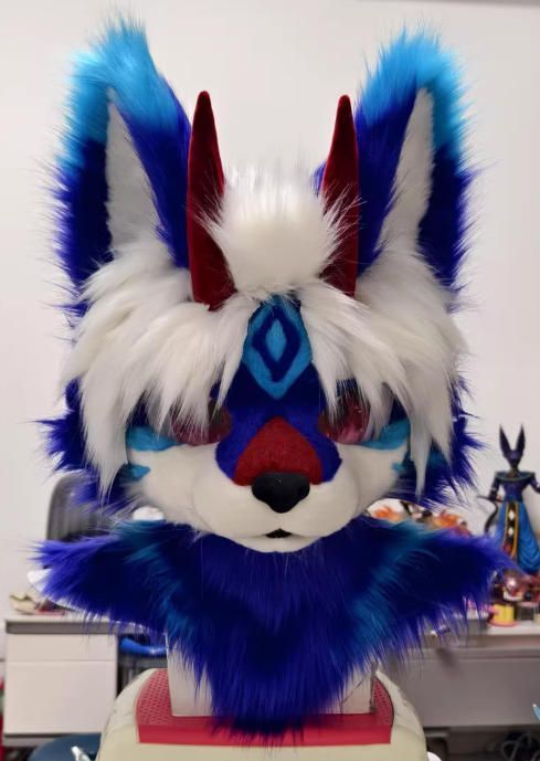 ファースーツ 着ぐるみセット NO.289 犬 紺色 ケモノ 全頭ヘッド ぬいぐるみ コスプレ コスチューム