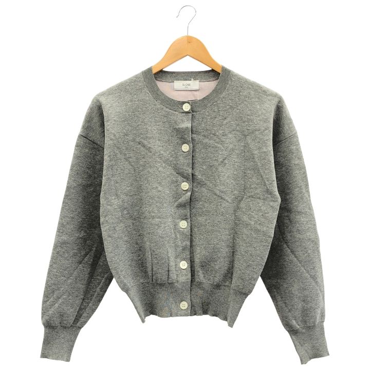 SLOBE IENA スローブイエナ 25080912209010 ダブルフェイスクルーカーディガン レディース グレー