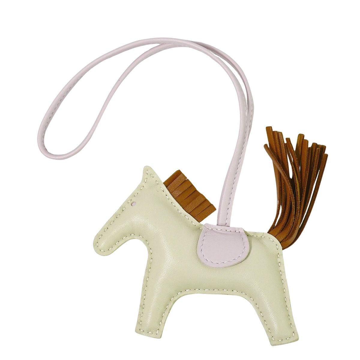 本物 エルメス HERMES ロデオ ペガサス PM バッグチャーム チャーム レザー アイボリー ブラウン パープル 雑貨小物 フォロー割