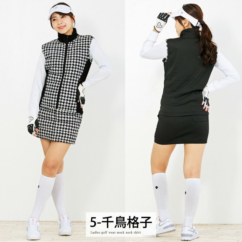 ゴルフウェア レディース ダウン上下セットアップ ダウンベスト ダウンスカート 暖か裏起毛ボアフリース ストレッチ おしゃれ かわいい 秋冬 1 ブラック ソフトスパイク ベスト 