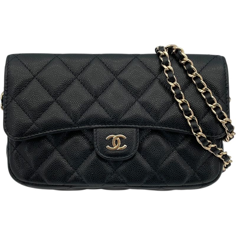 シャネル CHANEL フラップオンショルダー AP2096 31番台 ブラック GD金具 キャビアスキン レディース ショルダーバッグ