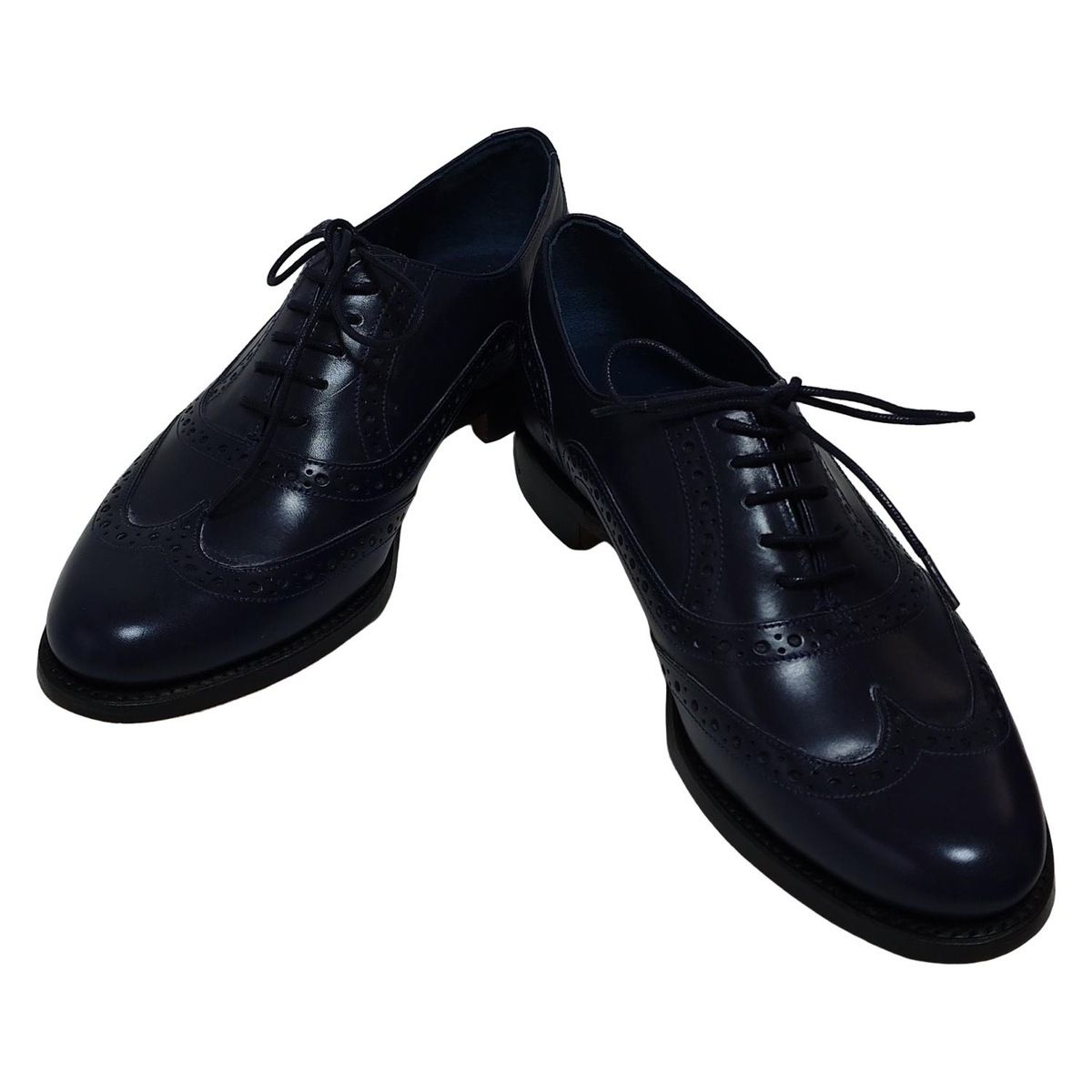 BARKER バーカー シューズ 5 1 2 D レディース - ダークネイビー ウィングチップ Kamakura Shirtsコラボ レザー