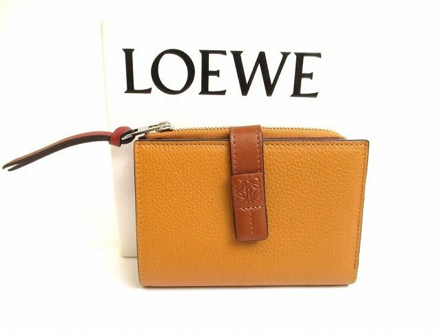 ロエベ LOEWE カーフレザー スリム ジップ バイフォールド ウォレット 2つ折り 財布 メンズ レディース