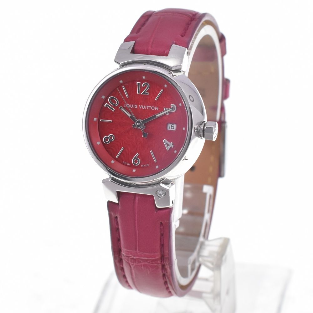 ルイ ヴィトン LOUIS VUITTON Q121T タンブール デイト ラグダイヤ クォーツ レディース 内 き Q 141432