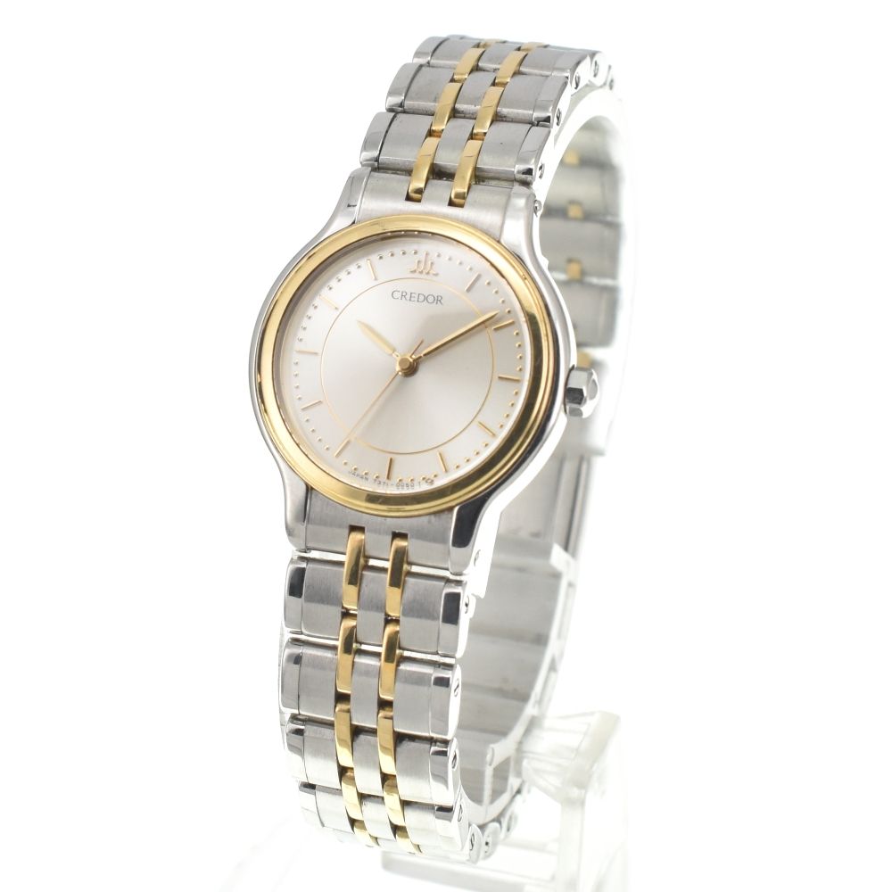 セイコー SEIKO 7371 0040 クレドール K 18 ベゼル クォーツ レディース Q 140509