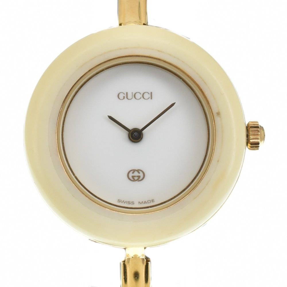 グッチ GUCCI 11 12 チェンジベゼル GP クォーツ レディース Q 141522