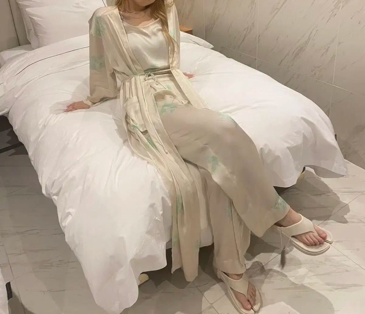 더센토르 デセン 로브 ローブ 나시 ノースリーブ 팬츠 パンツ 쓰리피스 スリーピース 리조트룩 リゾート ルック