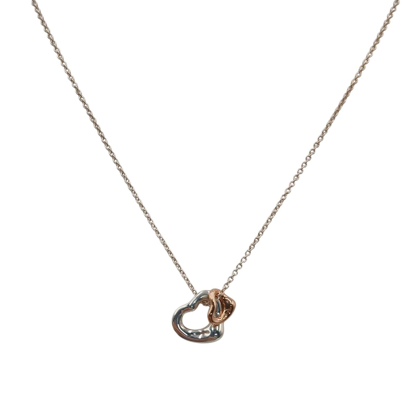 ティファニー TIFFANY-Co. ネックレス エルサ ペレッティ ダブルオープンハート シルバー925 シルバー レディース