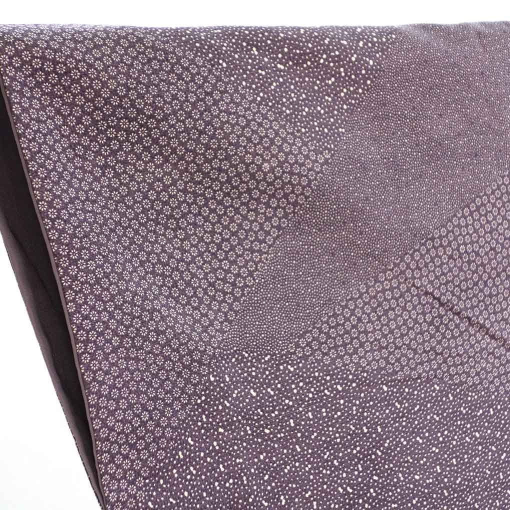  小紋 身丈161 cm 裄65 前幅25 後幅30 袖丈45 袖幅32 レディース 袷 江戸小紋 裄Mサイズ 秋冬春用 正絹 シルク パープル リメイク リユース リサイクル 呉服のきくや 小紋 着物