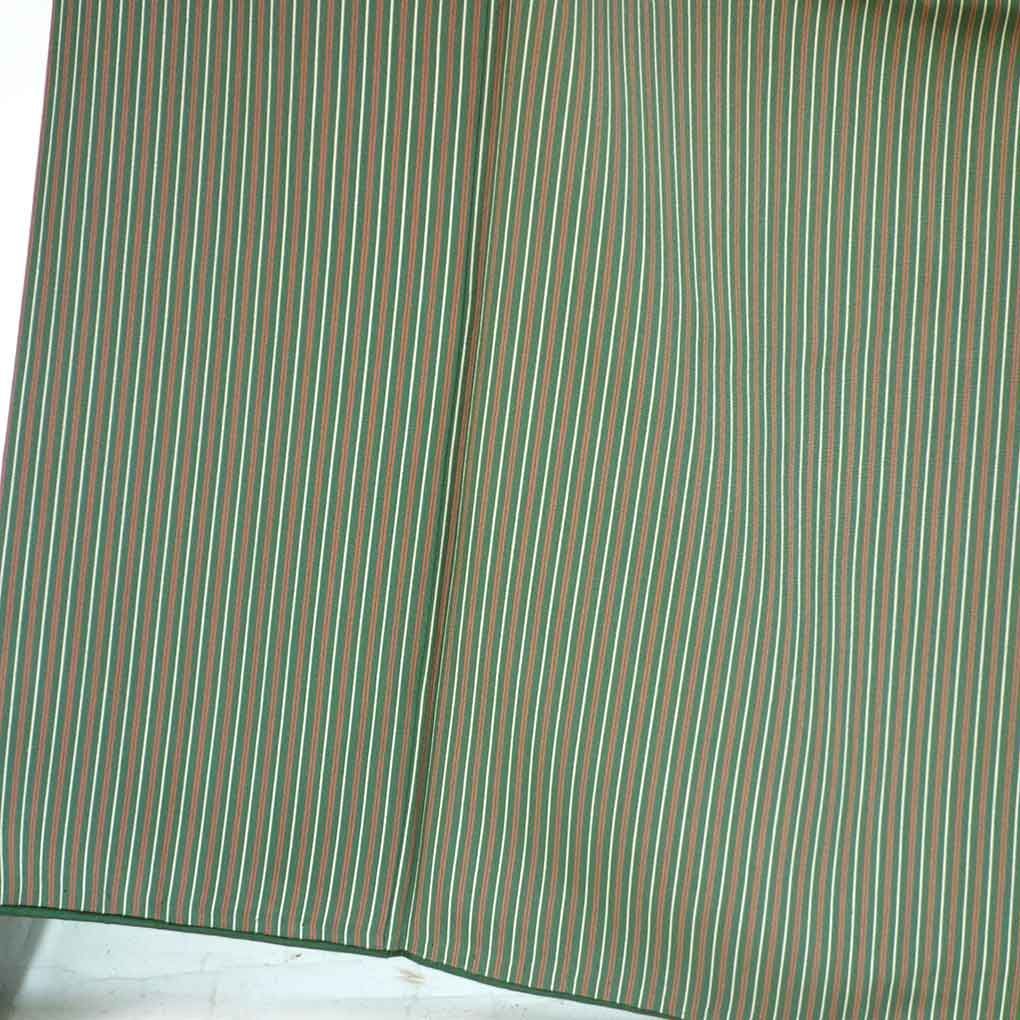 小紋 身丈167 cm 裄68 前幅23 5 後幅30 袖丈49 袖幅34 レディース 袷 縞 裄長 裄Lサイズ 秋冬春用 正絹 シルク グリーン トールサイズ リメイク リユース リサイクル 呉服のきくや