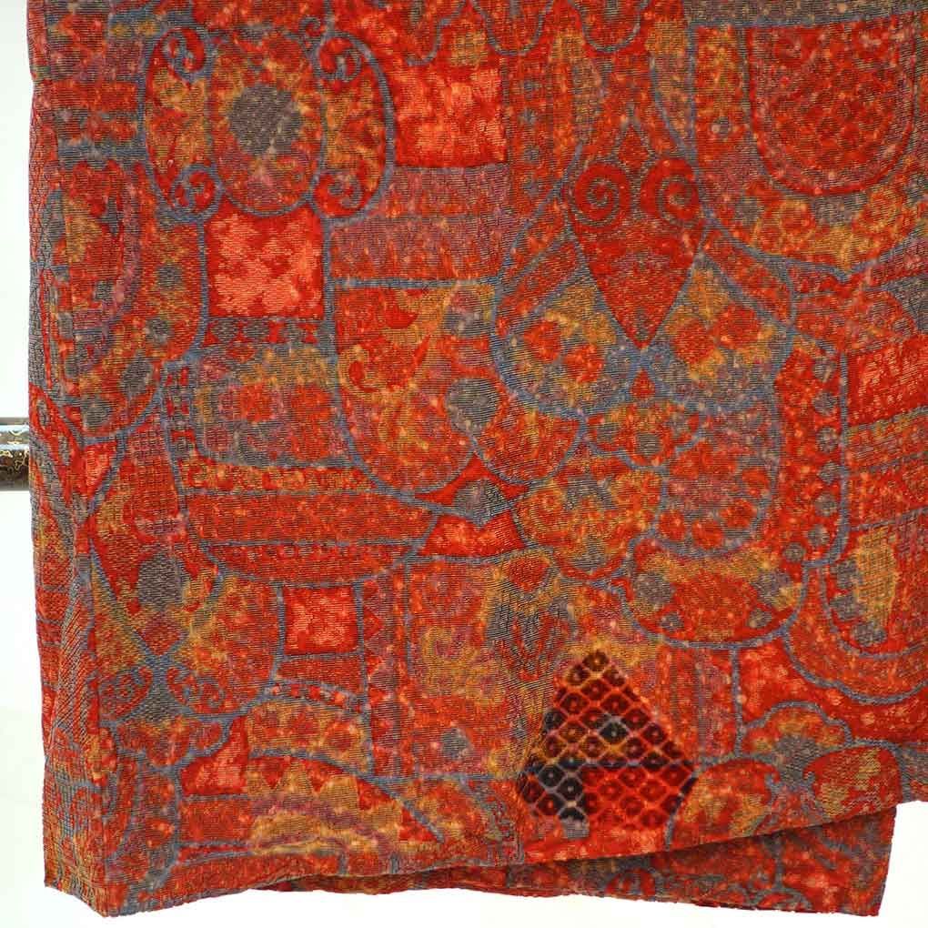 コート コート丈89 cm 裄68 袖丈52 袖幅35 レディース 袷 抽象柄 裄長 裄Lサイズ 秋冬春用 正絹 シルク ブラウン リメイク リユース リサイクル 呉服のきくや