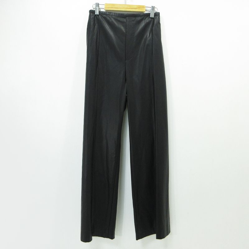 三重本店 Mila Owen ミラオーウェン パンツ フェイクレザーセンタープレスワイドイージーパンツ 09WFP254044 ブラック サイズ 1 112