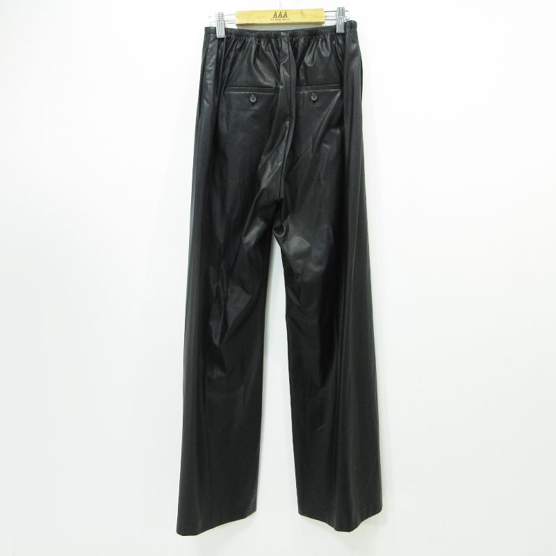 三重本店 Mila Owen ミラオーウェン パンツ フェイクレザーセンタープレスワイドイージーパンツ 09WFP254044 ブラック サイズ 1 112