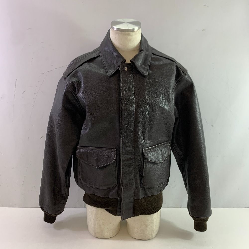 04w5242 AVIREX アヴィレックス タイプA-2 ミリタリーコート30-1415 ブラウン サイズ 40 レザージャケット 八王子店