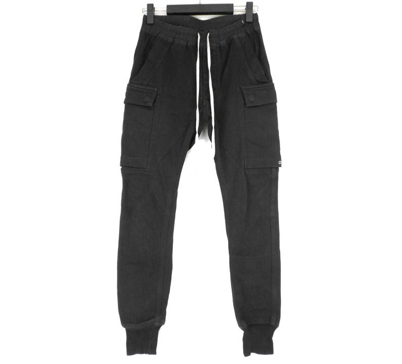 リックオウエンス RICK OWENS 19AW CARGO JOG RP19F5306 BA ドローコード スウェット カーゴ ロング パンツ w25085
