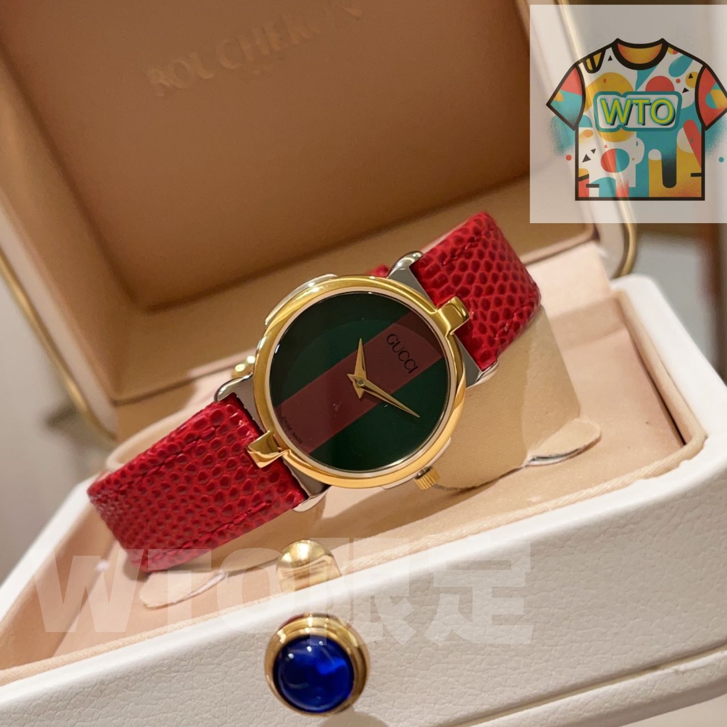 WTO通販 GUCCI グッチ ローマ白い小さな花 モデル クラシック リングとローマ数字目盛りを備える-WTO輸入-UYS 34