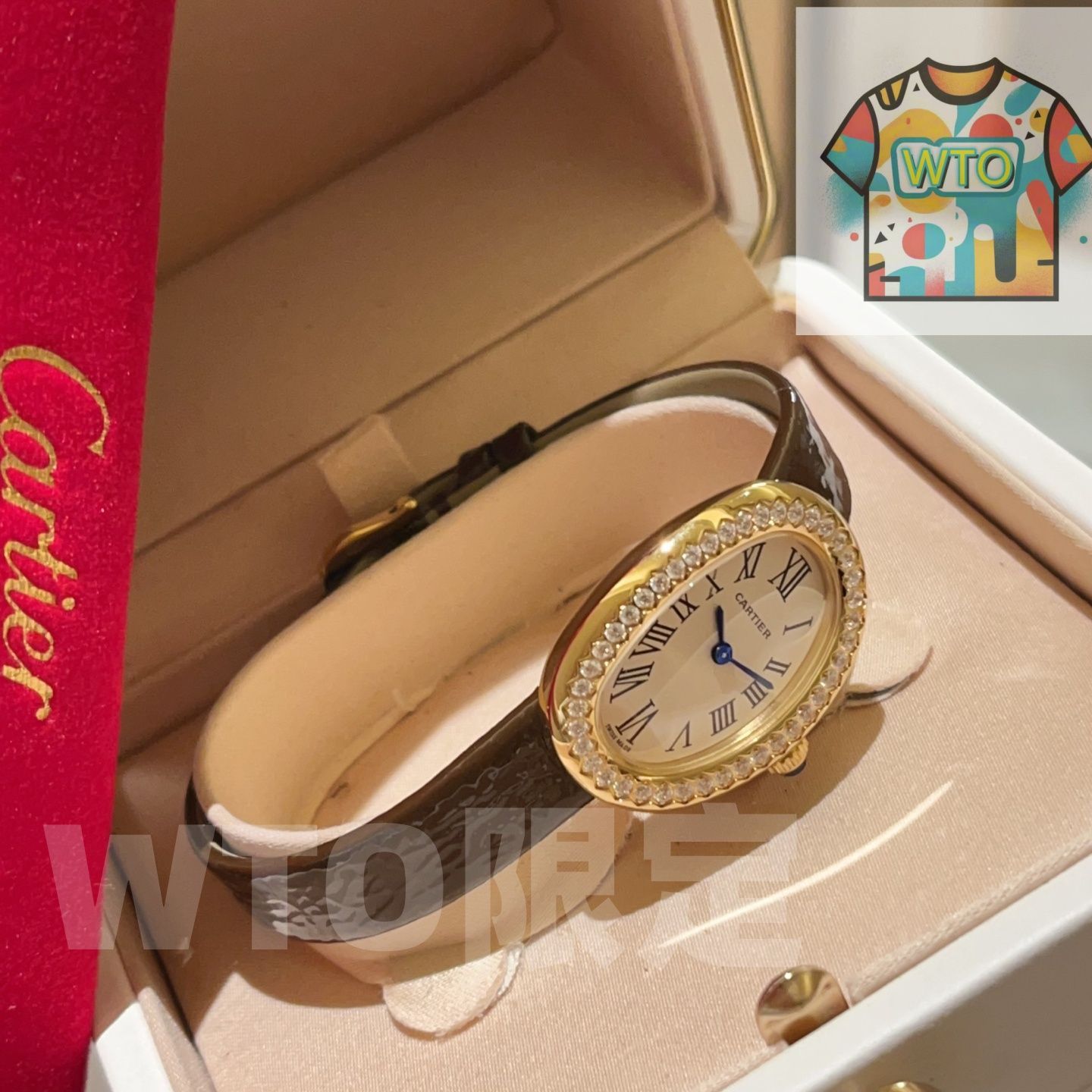  WTO通販 Cartier カルティエ バイニュアールシリーズ 一つの凸円形サファイアを象嵌 WTO輸入 CJN 65 腕時計(デジタル) 時計