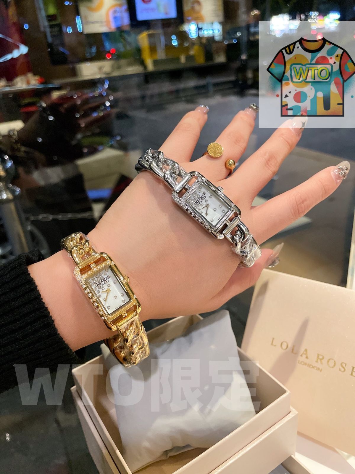 WTO通販 Herm s ヘルメス ナンタケットシリーズ 41個のダイヤモンド象嵌-WTO輸入-DSO05