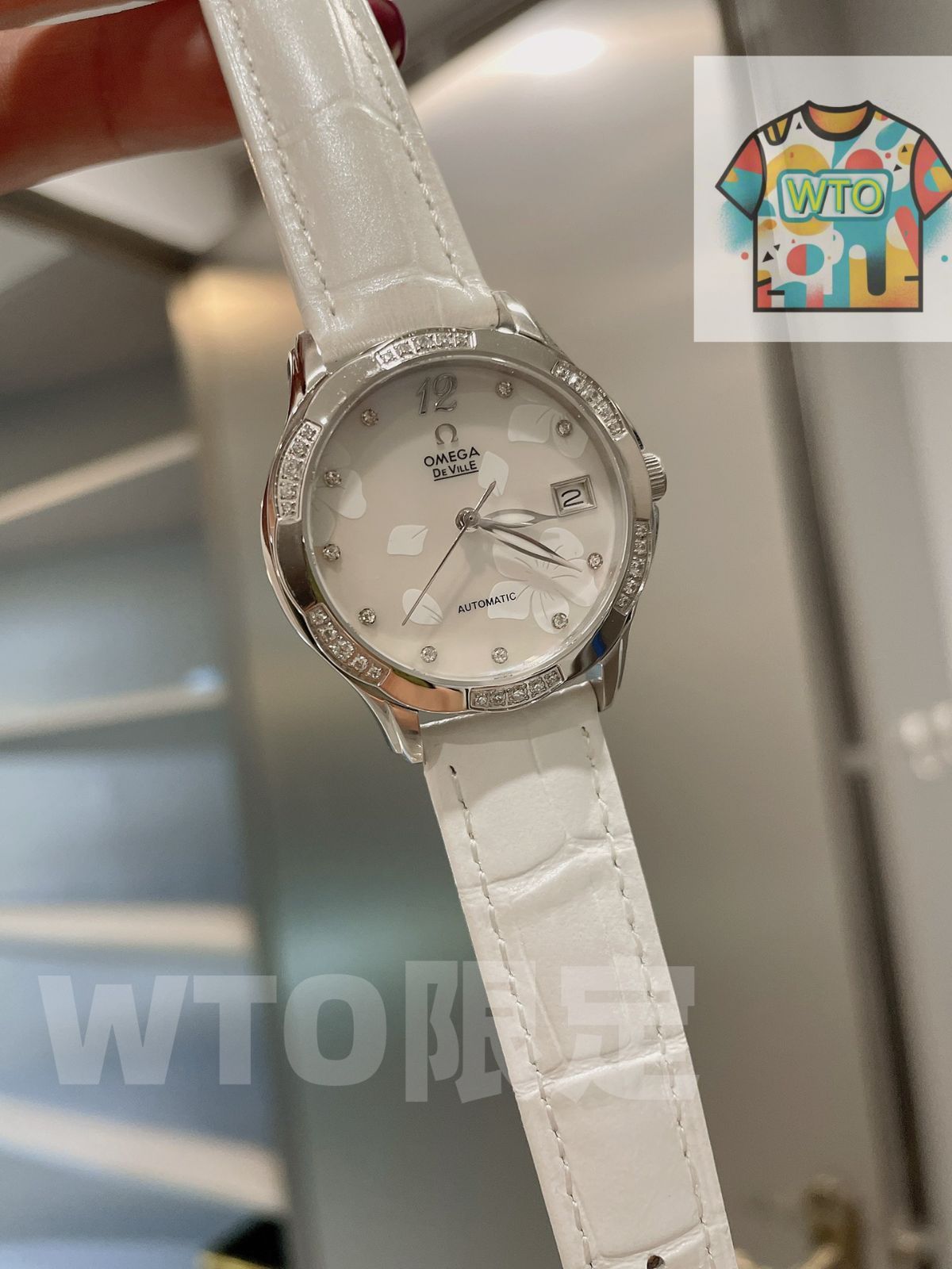 WTO通販 Omega オメガ 人体工学設計の弧状セラミック スチール混合ブレスレットを採用-WTO輸入-QFI 32