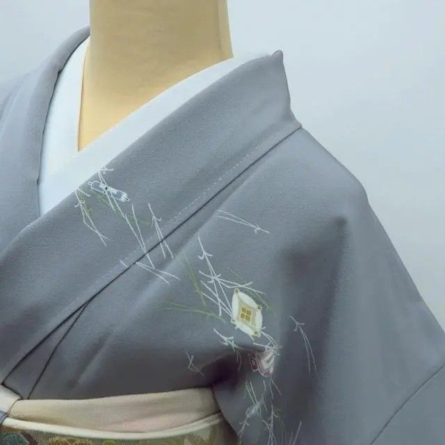 平和屋着物○訪問着 天然泥藍製造集団 藍染苑 流線花文 仮絵羽 正絹