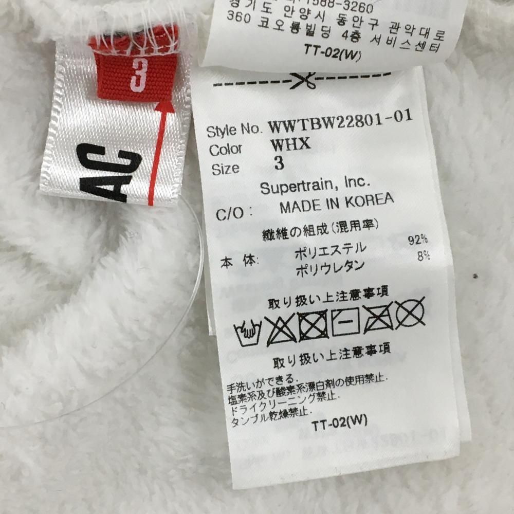  超 ワック ボア長袖ハイネックシャツ 白 袖ワッペン 韓国モデル レディース 3 L ゴルフウェア WAAC シャツ レディースウェア