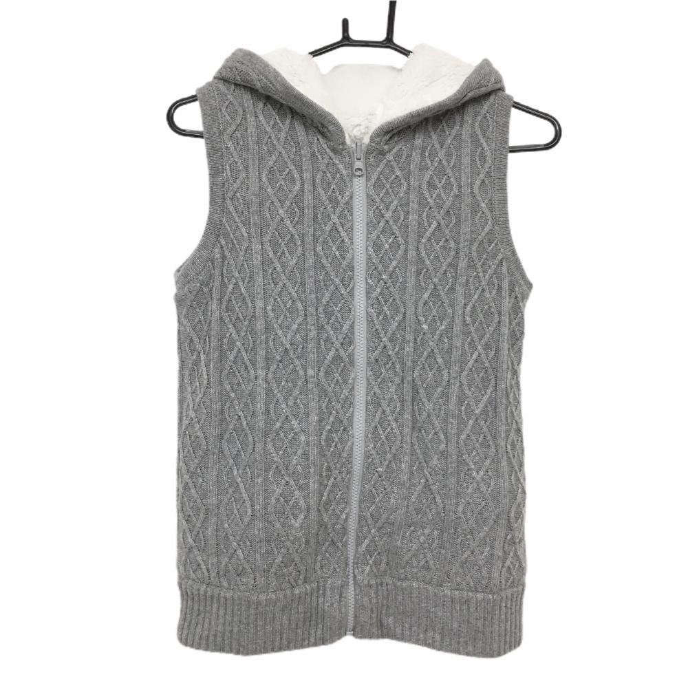 ゴルフレディースウェア まとめて 美品 超美品】キスオンザグリーン フード付きリバーシブルベスト グレー×白