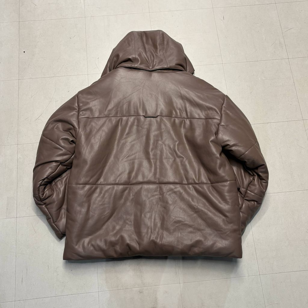 Nanushka ナヌーシュカ Vegan Leather Hide Puffer Jacket フェイクレザー パデッドジャケット ピンク系 size XL 中目黒A11