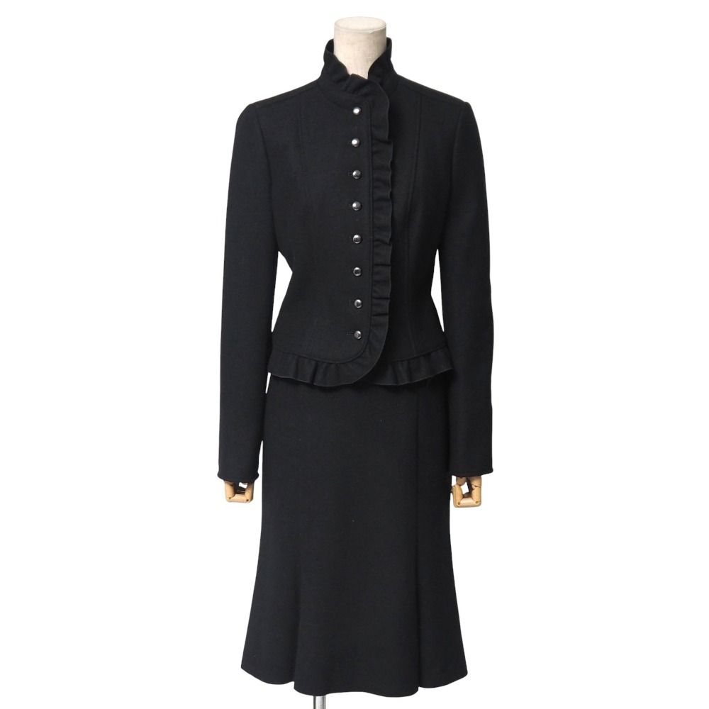 BURBERRY バーバリー スカートスーツ サイズ38 40 38 三点セット ショート ペプラム シングルジャケット フリル ひざ丈 ロング タイトスカート ブランド古着 20251112 RA6499