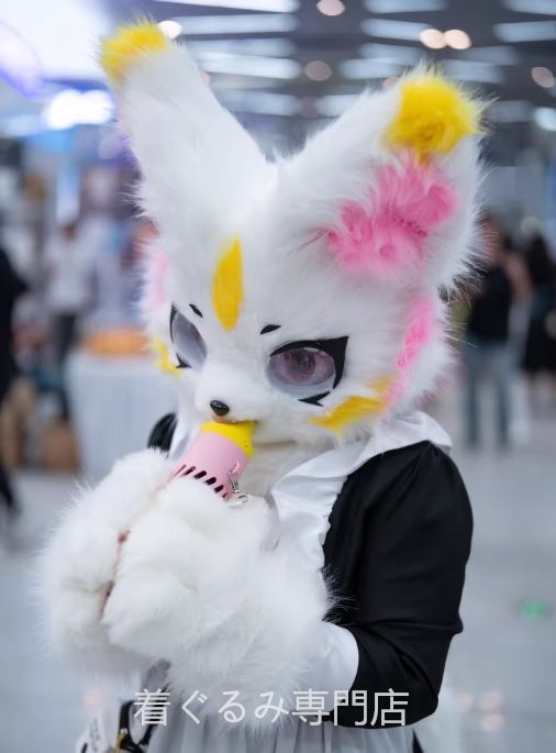 猫 白 着ぐるみヘッド 全頭ヘッド ケモノ ファースーツ ぬいぐるみ コスプレ コスチューム kigurumi