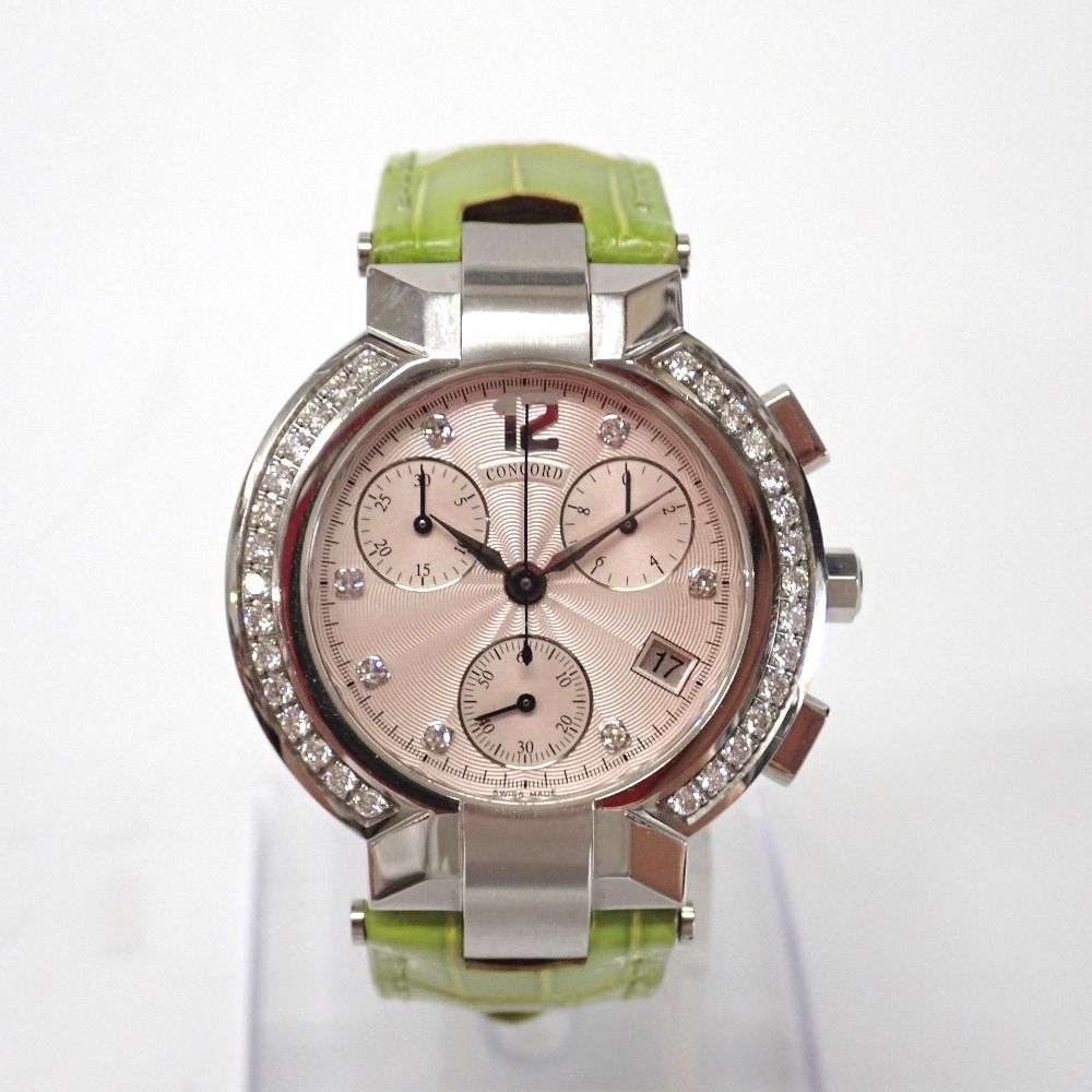 Ft633251 コンコルド 腕時計 ラ スカラ エスシール ダイヤベゼル 14.C5.1891 ピンク文字盤 ユニセックス Concord