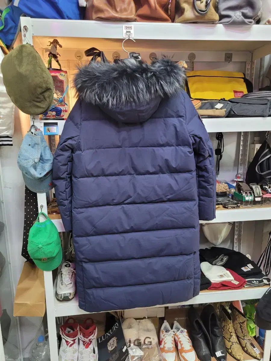 バスキア ネイビー ロング ダウン ファー 分離型